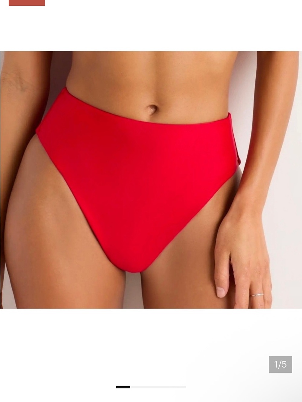 Quince High-Waist Bikini Bottoms in Bright Red